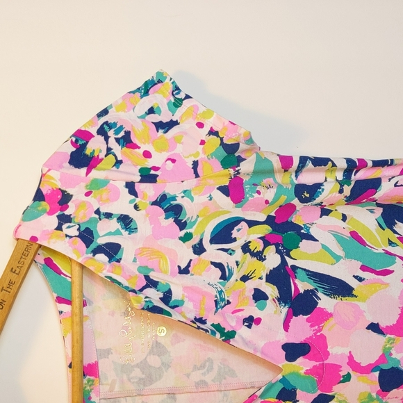 Lilly Pulitzer Size S Sophiletta Dress Pina Colada Club V Neck Dress Style 27686 - Picture 4 of 12